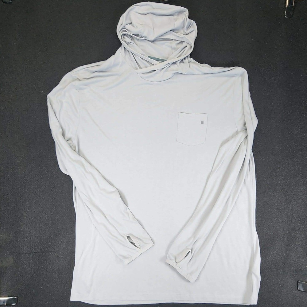 Free Fly Hoodie Mens 3XL Gray Bamboo Lightweight‎ Pocket Sun Shirt FF-M11120